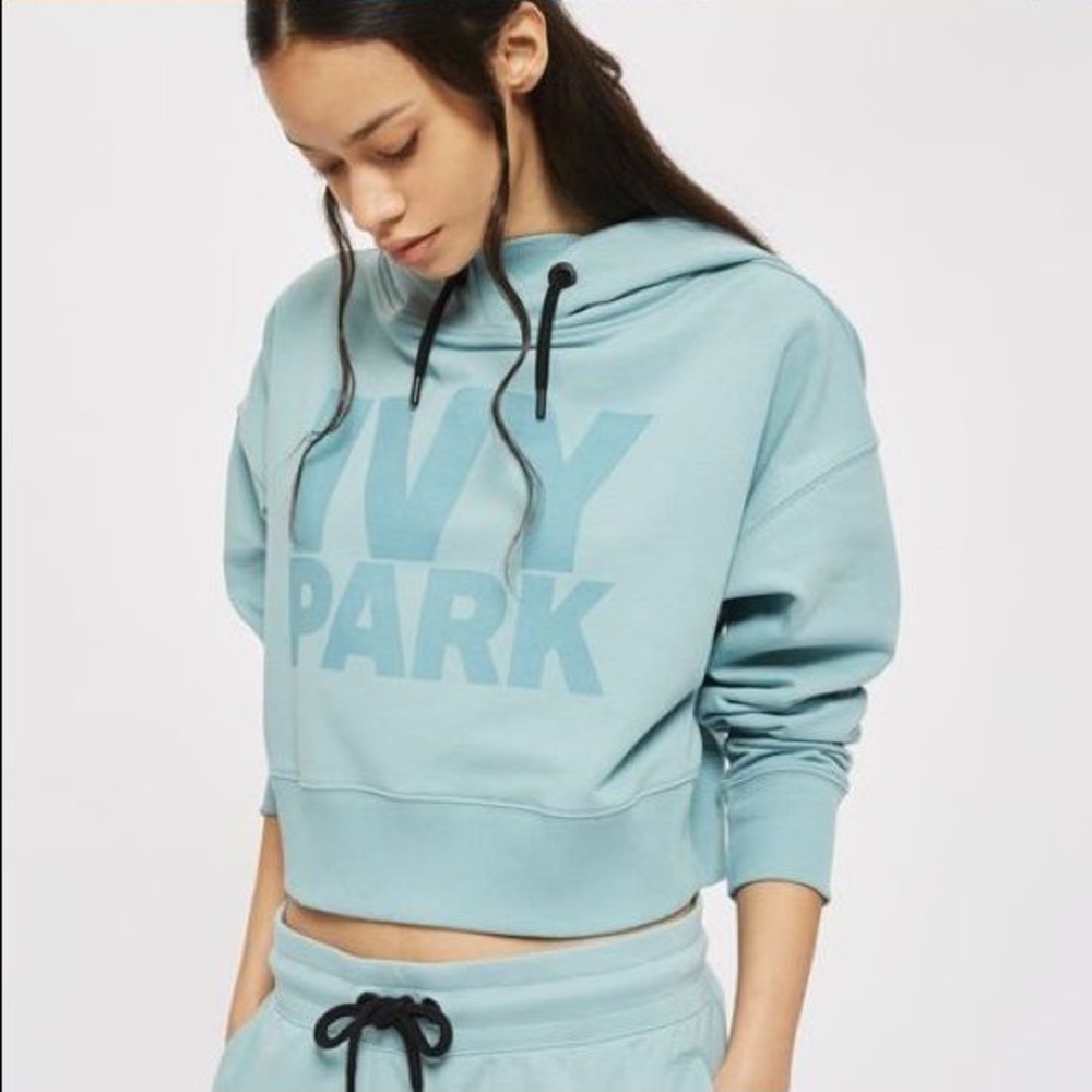 Ivy Park Teal Green Logo Crewneck Sweatshirt
